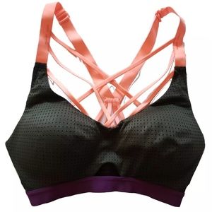 NEW VICTORIA SECRET Strappy Sports Bra 32D Gray